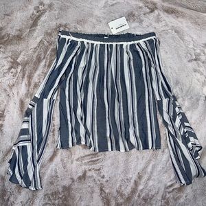 Off the shoulder bell sleeve top